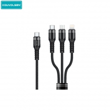 Cable Trenzado USB/A A USB-C/Lightning/MicroUSB 3 en 1, 3A /1.2M   X141