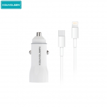 Cargador de Coche USB-C PD 20W con Cable USB/C - USB/C  KOS-5019 C-LIGHTNING