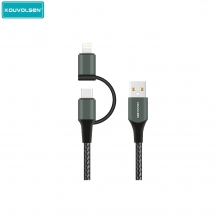 Cable Trenzado USB/A  A USB-C/Lightning  2 en 1, 4.5A / 1.2M   X178