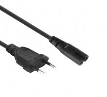 Cable de alimentacin de la UE Figura 8 C7 a Euro EU Europeo 2 Pines AC Plug EPC8001